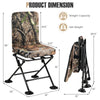 Swivel folding chair with backrest and padded cushion in camouflage, designed for comfort and stability during outdoor.