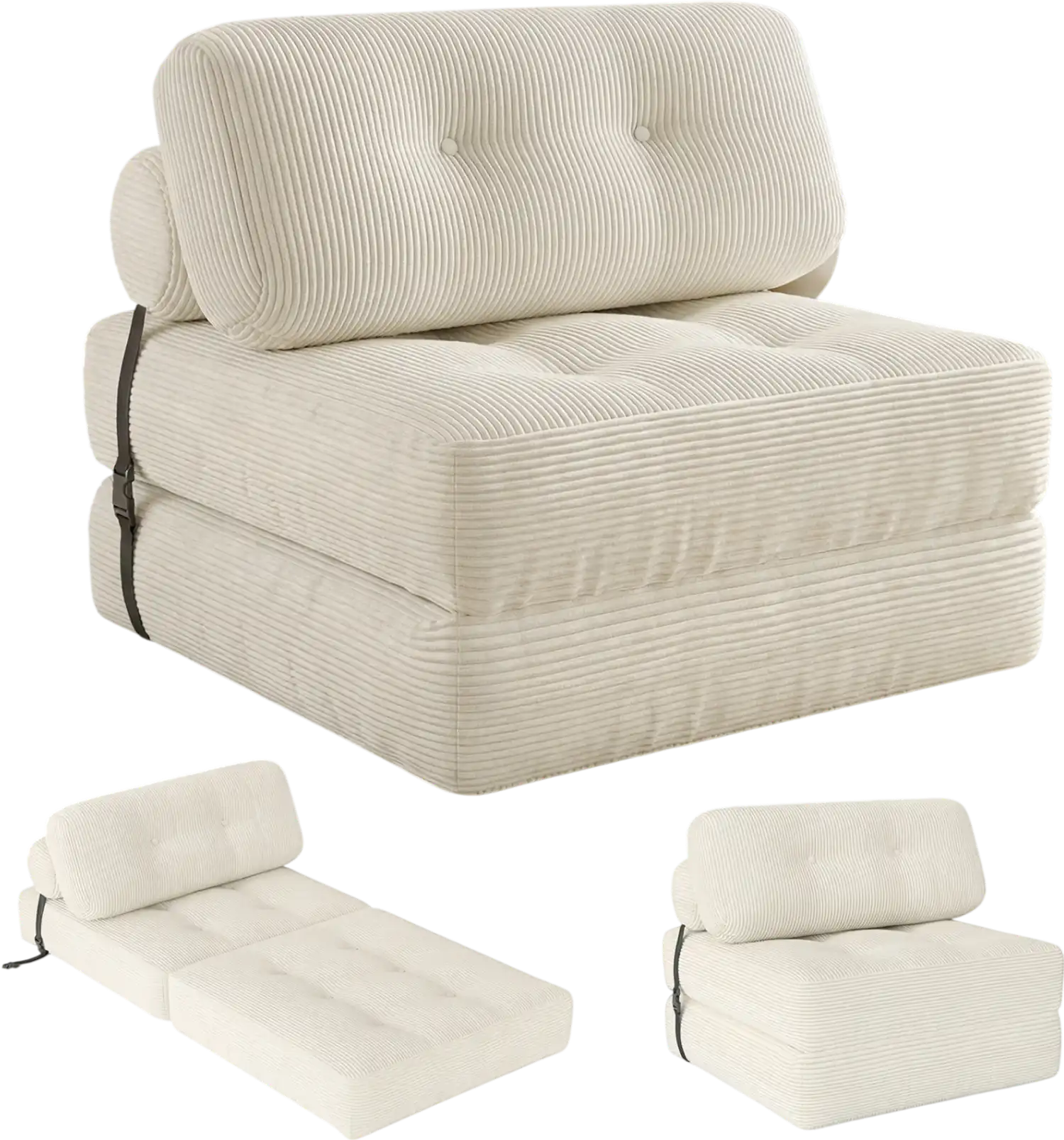 Costway Folding Sofa Bed w/ Pillow Back Support 43375756 New