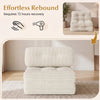 Folding sofa bed in beige with corduroy cover, featuring a 3-in-1 design for versatile living room use.