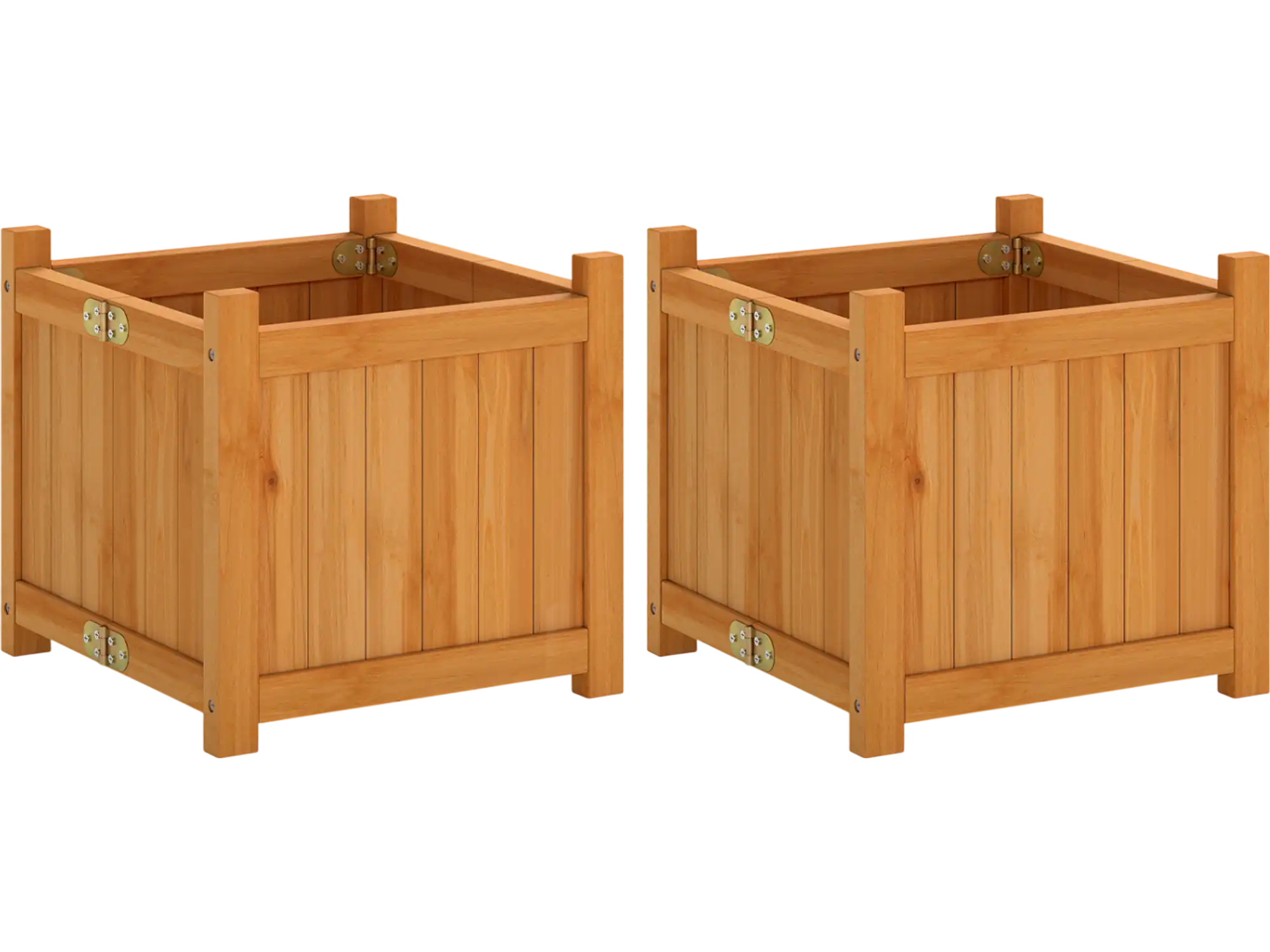 Costway Folding Fir Wood Raised Garden Bed Set of 2 Removable Bottom 33398371 New