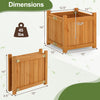 Folding square fir wood raised garden bed with removable bottom, ideal for plants, featuring a space-saving design.