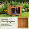 Folding square fir wood raised garden bed with removable bottom and optimal drainage system for flowers and herbs.