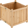 Folding Square Fir Wood Raised Garden Bed with Removable Bottom