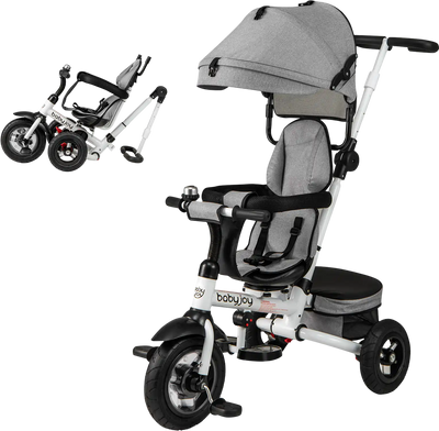Costway Folding Baby Stroller Tricycle Reversible Seat Adjustable Canopy 92518364 New