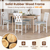 Folding wooden dining chair set of 2 in white with faux leather upholstery, ideal for small spaces and strong support.