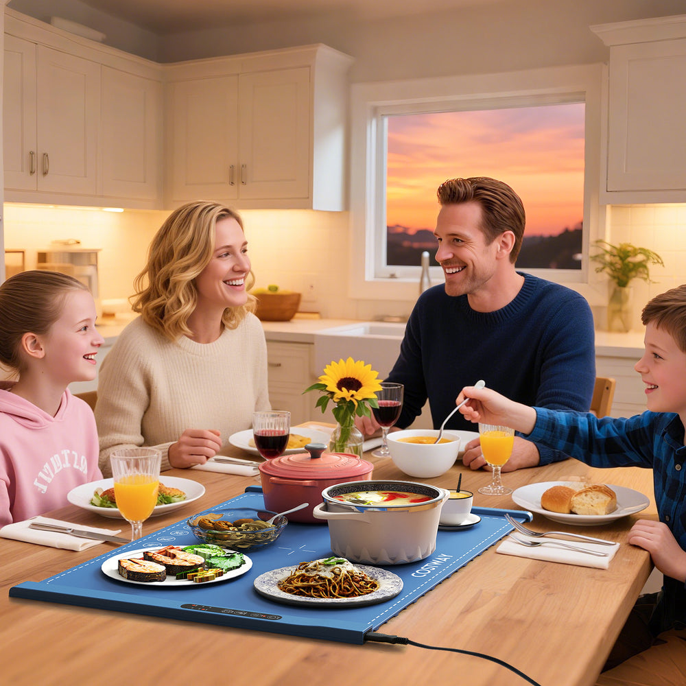 Food Warming Mat Rollable and Portable Electric Warming Tray with Fasting Heating-Blue - Gallery View 1 of 10