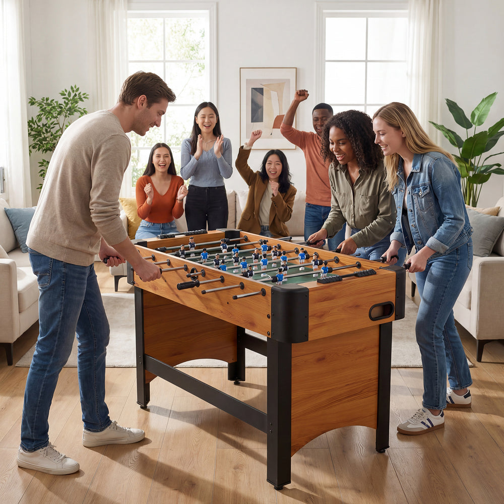 Foosball Table Competition Full Size Soccer Game Table with 22 Players-Natural - Gallery View 1 of 10