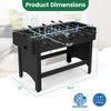 Foosball table dimensions with sturdy legs, reinforced rods, and realistic field layout for competitive gameplay.