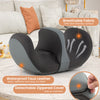 Foot and calf massager in gray with waterproof faux leather, offering kneading and heat for soothing muscle relief.