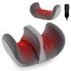 Foot and calf massager in gray with heat, kneading nodes, and wired controller for soothing muscle relaxation at home.