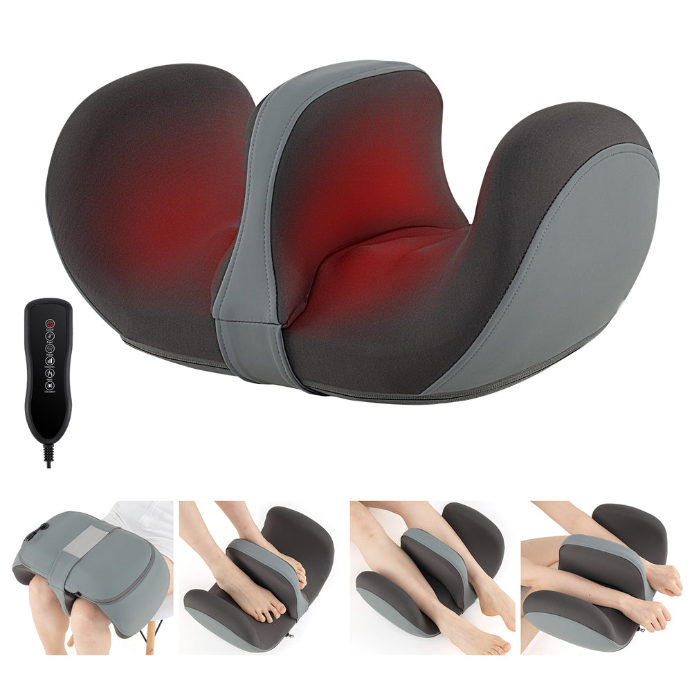 Foot and calf massager in gray with heat, designed for soothing muscle relief and relaxation at home or office.