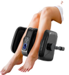 Foot and calf massager in black with LED panel, providing shiatsu and heat for muscle relaxation at home or office.