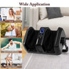 Foot and calf massager in black with heat, featuring a user-friendly LED panel for customizable relaxation at home or.