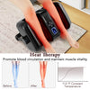 Foot and calf massager in black with heat feature, promoting blood circulation and muscle relaxation for home or office.