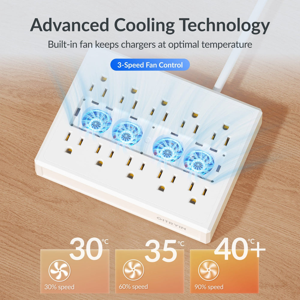 Giraffe Tools Smart Cooling Power Strip 10-Outlet 1875W New