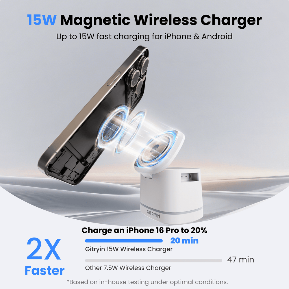 Giraffe Tools WLA2303US 3-in-1 Wireless Charging Station 15W New