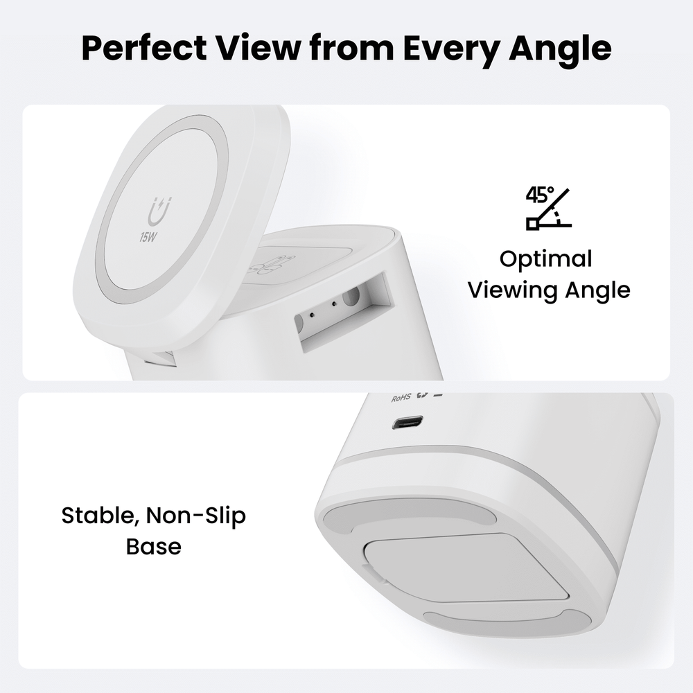 Giraffe Tools WLA2303US 3-in-1 Wireless Charging Station 15W New