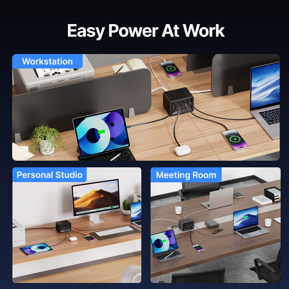 Giraffe Tools Desktop Charging Station 12-in-1 40W Cable Set New
