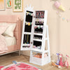 Free-Standing Full Length Kids Jewelry Armoire Cabinet with Storage Capacity-White - Gallery View 1 of 10
