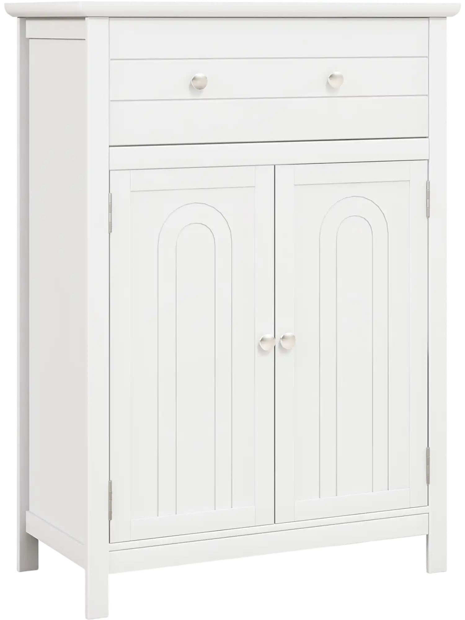 Costway Freestanding 2-Door Bathroom Storage Cabinet w/ Drawer Adjustable Shelf 56238917 New