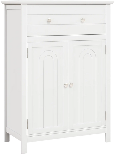 Costway Freestanding 2-Door Bathroom Storage Cabinet w/ Drawer Adjustable Shelf 56238917 New