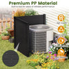 Freestanding 48 x 48 inch black air conditioner fence made of premium PVC, providing privacy and stability for outdoor.