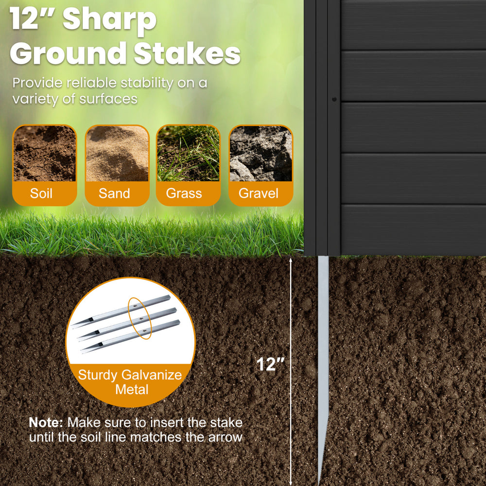 12” sharp galvanized metal ground stakes for stable installation of the 48 x 48 inch air conditioner fence in various.
