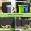 Freestanding 48 x 48 inch black air conditioner fence with metal stakes, ideal for privacy around outdoor units and.