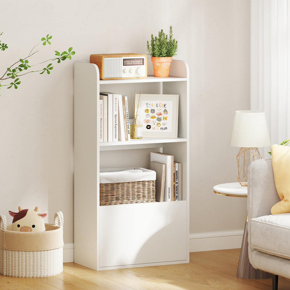 Freestanding Bookshelf with 3-Tier Open Shelf-White - Gallery View 1 of 9