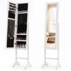 Freestanding Jewelry Armoire with Velvet Lining and Full Length Mirror-White - Gallery View 1 of 1