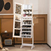 Freestanding Jewelry Cabinet with Full Length HD Mirror-White - Gallery View 1 of 10