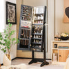 Freestanding Jewelry Cabinet with Full Length HD Mirror-Black - Gallery View 1 of 10