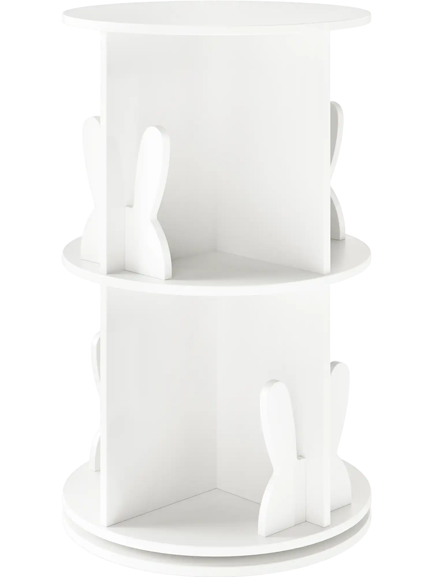 Costway 2 Tier Freestanding Kids Rotating Bookshelf Storage Rack Bunny Baffles 324571968 New