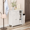 White bathroom cabinet with a single drawer and an open compartment, perfect for stylish organization in any space.