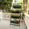 4-tier vertical raised garden bed with four detachable containers, featuring drainage holes for optimal plant growth.