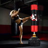 Freestanding 70-inch punching bag with fillable base and suction cups, ideal for effective training and body shaping.