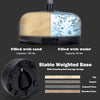 Adjustable freestanding punching bag base filled with sand and water, featuring a stable design for various floor types.