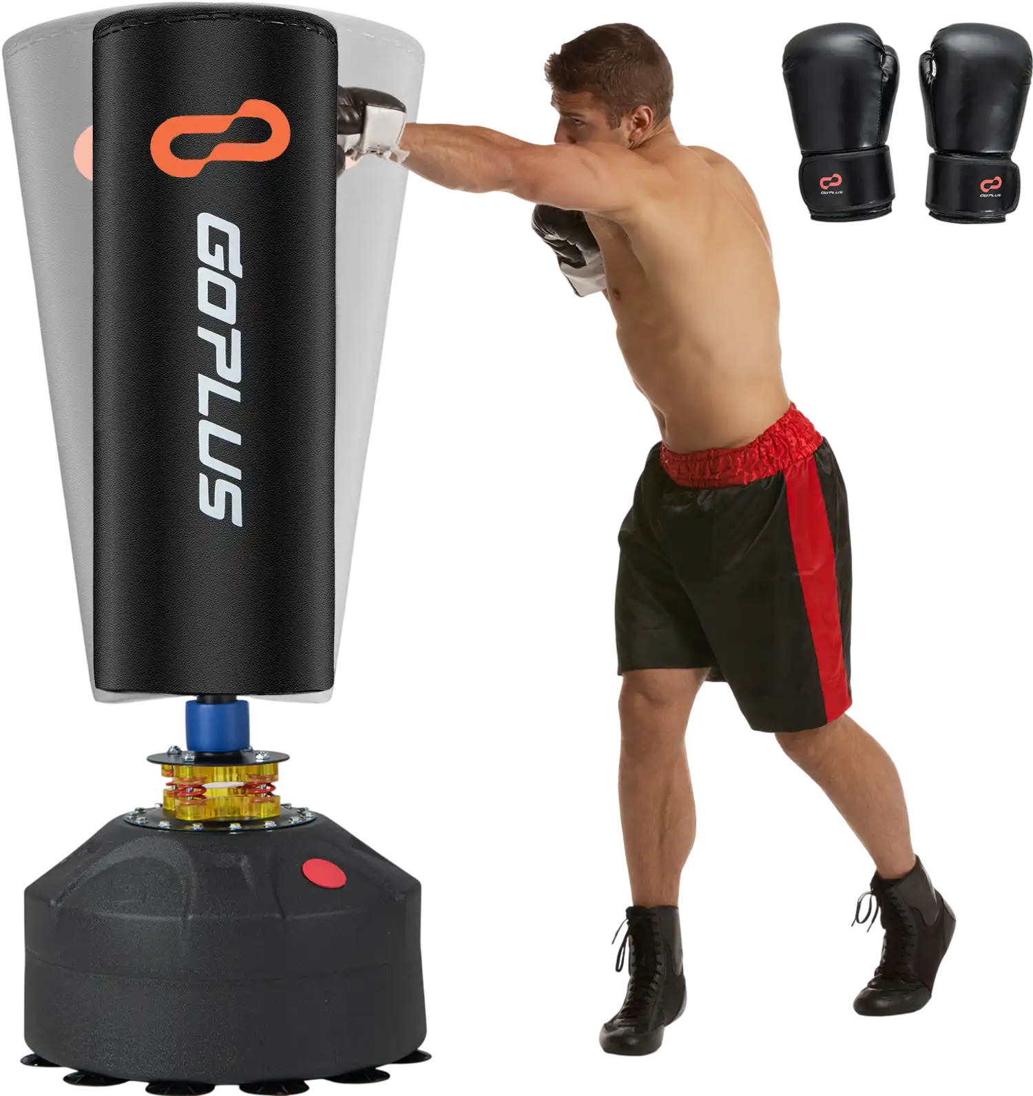 Costway Freestanding Punching Bag with Stand Suction Cup Base 98572146 New