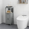 Freestanding Storage Cabinet with 2 Removable Drawers for Bathroom-Gray - Gallery View 1 of 10