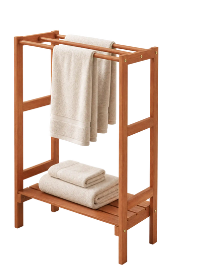Costway Freestanding 3-Bar Towel Rack with Bottom Shelf Bathroom Laundry 53230109 New