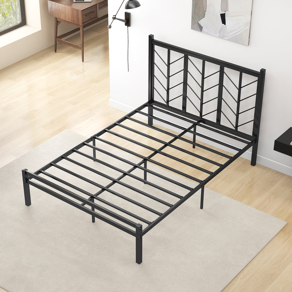 Full Size Platform Bed with Headboard and Metal Frame-Full Size - Gallery View 1 of 12