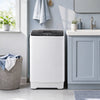 Compact white full automatic washing machine with stainless steel tub, 8 programs, and built-in drain pump for efficient laundry.