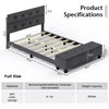 Full size upholstered bed frame with ottoman storage, linen and sponge upholstery, modern design, and solid wood slats.