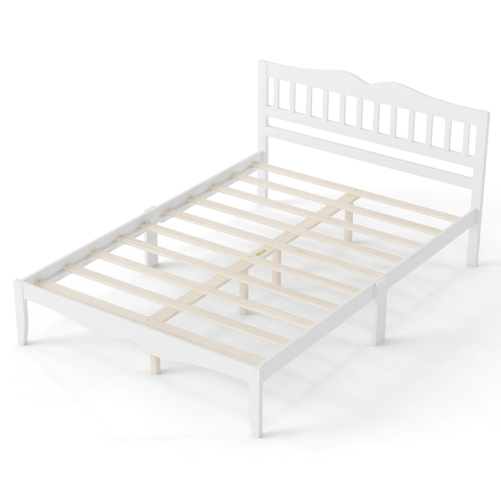 Full/Queen Size Modern Farmhouse Style Bed Frame with Solid Wood Frame-FullSize - Gallery View 1 of 1