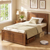Twin Size Wooden Platform Bed Frame with Headboard - Gallery View 1 of 10