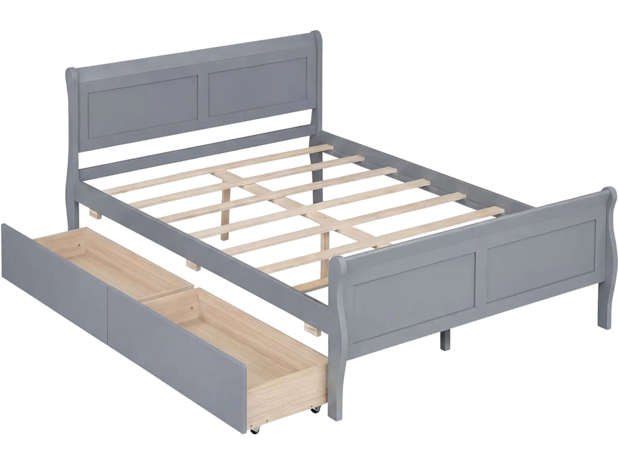 Costway Full Size Bed Frame w/ 2 Storage Drawers & Footboard 38437068 New
