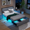 Full/Queen/Twin Size Bed Frame with LED Lights Drawer and Metal Slats-Full Size - Gallery View 1 of 10