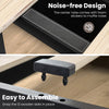 Noise-free design with foam stickers and easy-to-assemble structure for the Full/Queen bed frame with LED lights.
