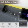 Built-in power strip with 2 AC outlets and USB ports on the Full/Queen size bed frame for convenient charging.