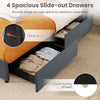 Spacious slide-out drawers with smooth rolling wheels for the Full/Queen bed frame, providing ample storage for.
